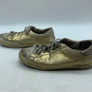GOLDEN GOOSE SUPERSTAR Gold and Graphite Sneakers. Size 41.